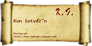 Kun István névjegykártya