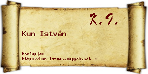 Kun István névjegykártya
